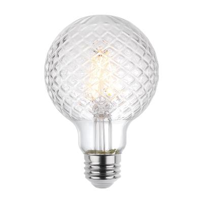 5.5 Watt (40 Watt Equivalent) Cut Glass G25 Dimmable Filament LED Light Bulb