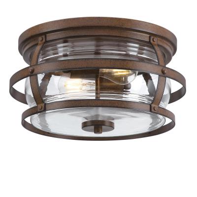 Weatherby 14-Inch Two-Light Outdoor Flush Mount Ceiling Fixture