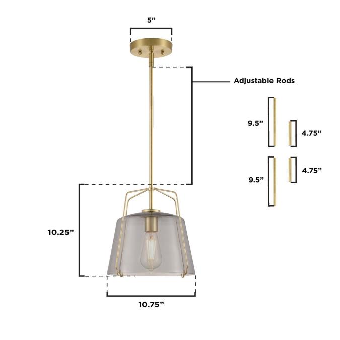 Westinghouse Lighting Hallein One-Light Indoor Pendant, Champagne