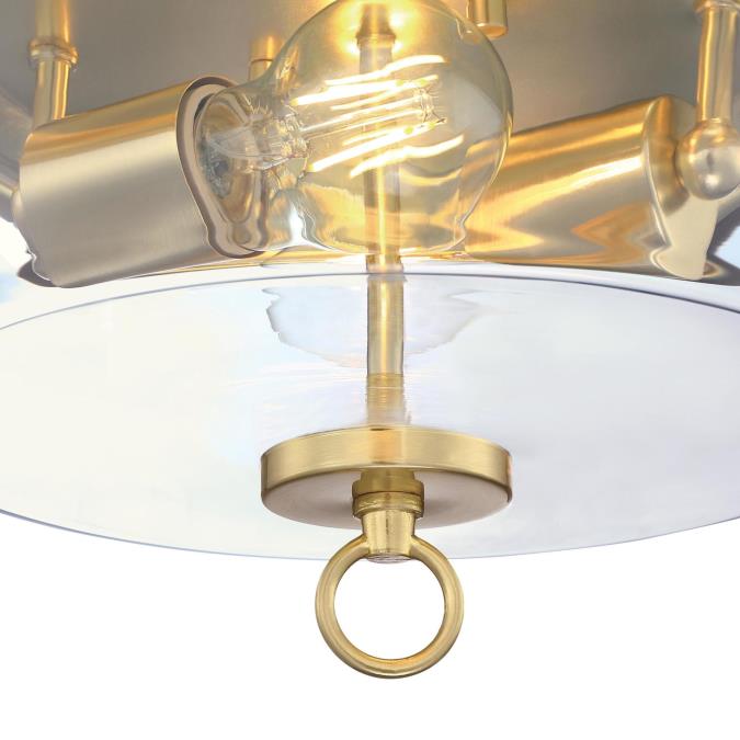 Westinghouse Lighting 12 In Lebanon 2 Light Flush Champagne Brass Finish 6114