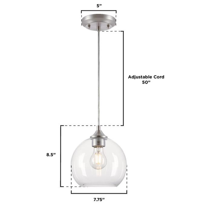 Westinghouse Lighting Tatze One-Light Indoor Mini Pendant, Brushed ...