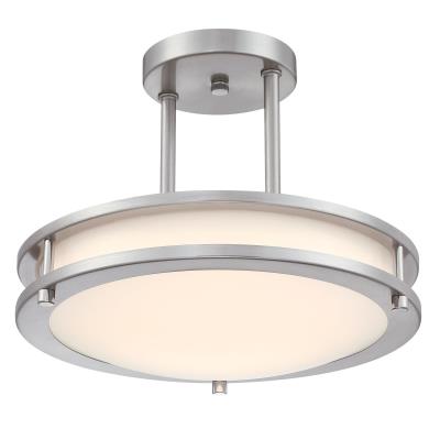 Lauderdale 12-Inch, 15-Watt LED Indoor Semi-Flush Mount Ceiling Fixture with Color Temperature Selection