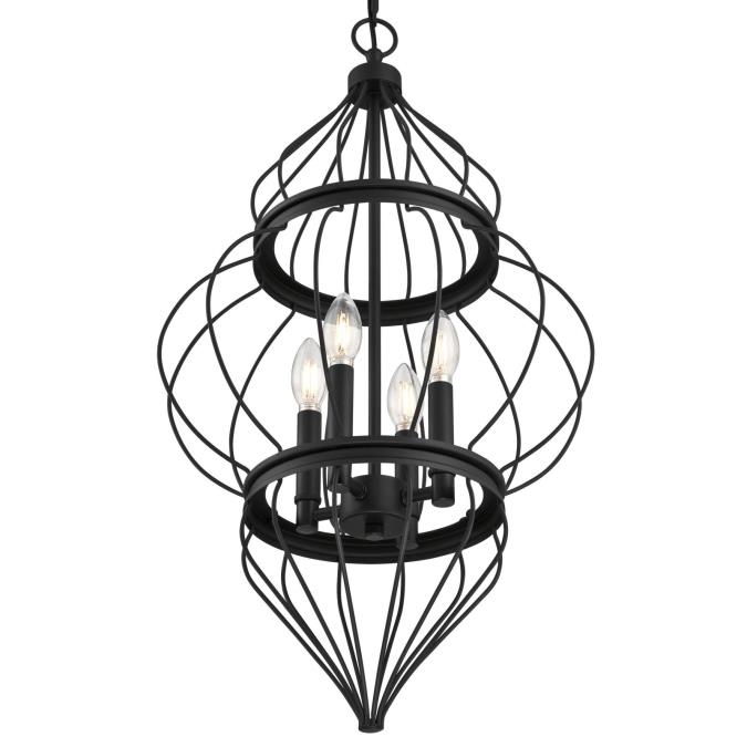 Westinghouse Lighting Salma Four-Light Indoor Chandelier, Matte Black ...