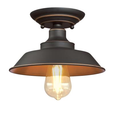 Iron Hill 9-Inch, One-Light Indoor Semi-Flush Mount Ceiling Fixture