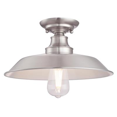 Iron Hill 12-Inch, One-Light Indoor Semi-Flush Mount Ceiling Fixture