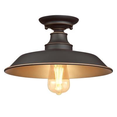 Iron Hill 12-Inch, One-Light Indoor Semi-Flush Mount Ceiling Fixture