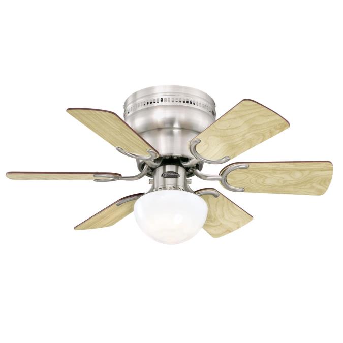 Westinghouse Lighting Petite 30-Inch Six-Blade Indoor Ceiling Fan, Brushed Nickel Finish with Dimmab