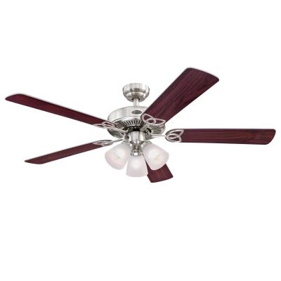 Vintage 52-Inch Indoor Ceiling Fan with Dimmable LED Light Fixture