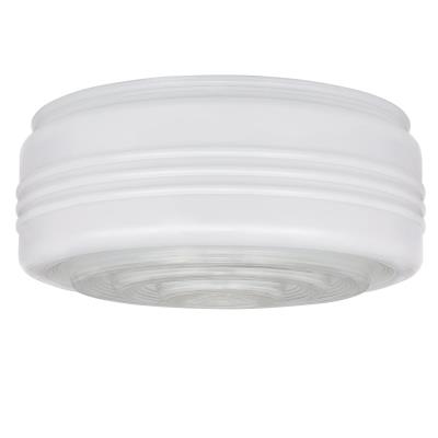 10-Inch White and Clear Glass Drum Shade